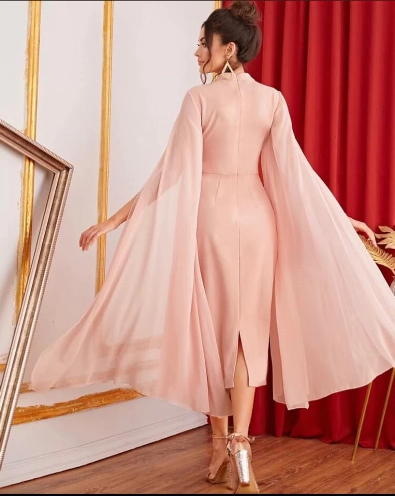 SHEIN SXY Solid Halter Neck Bishop Sleeve Bodysuit - Pink Shop